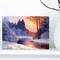 Designart Christmas Forest with River Landscapes Canvas Art